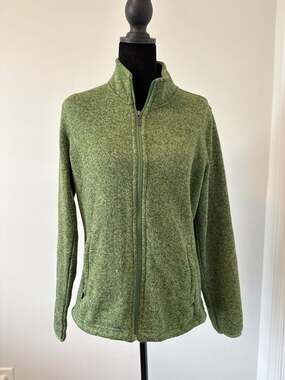 Orvis Women's Marled Sweater Fleece Full Zip Jacket Green Size S